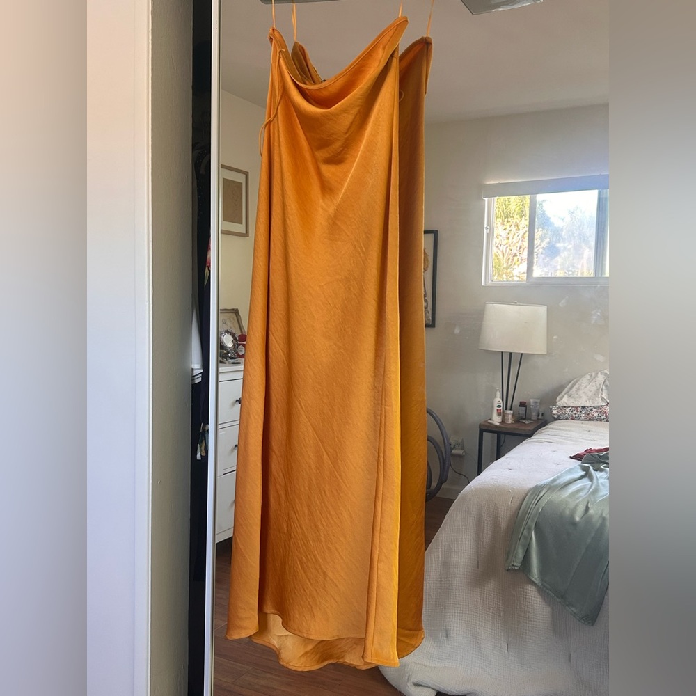 Vrg girl aperol and pasta yellow dress